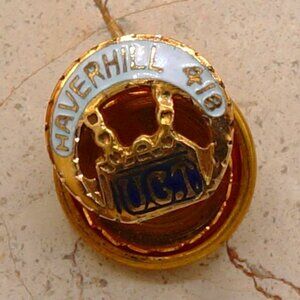 Vintage Haverhill UTC Gold Filled Maco Lapel Pin United Commercial Travelers